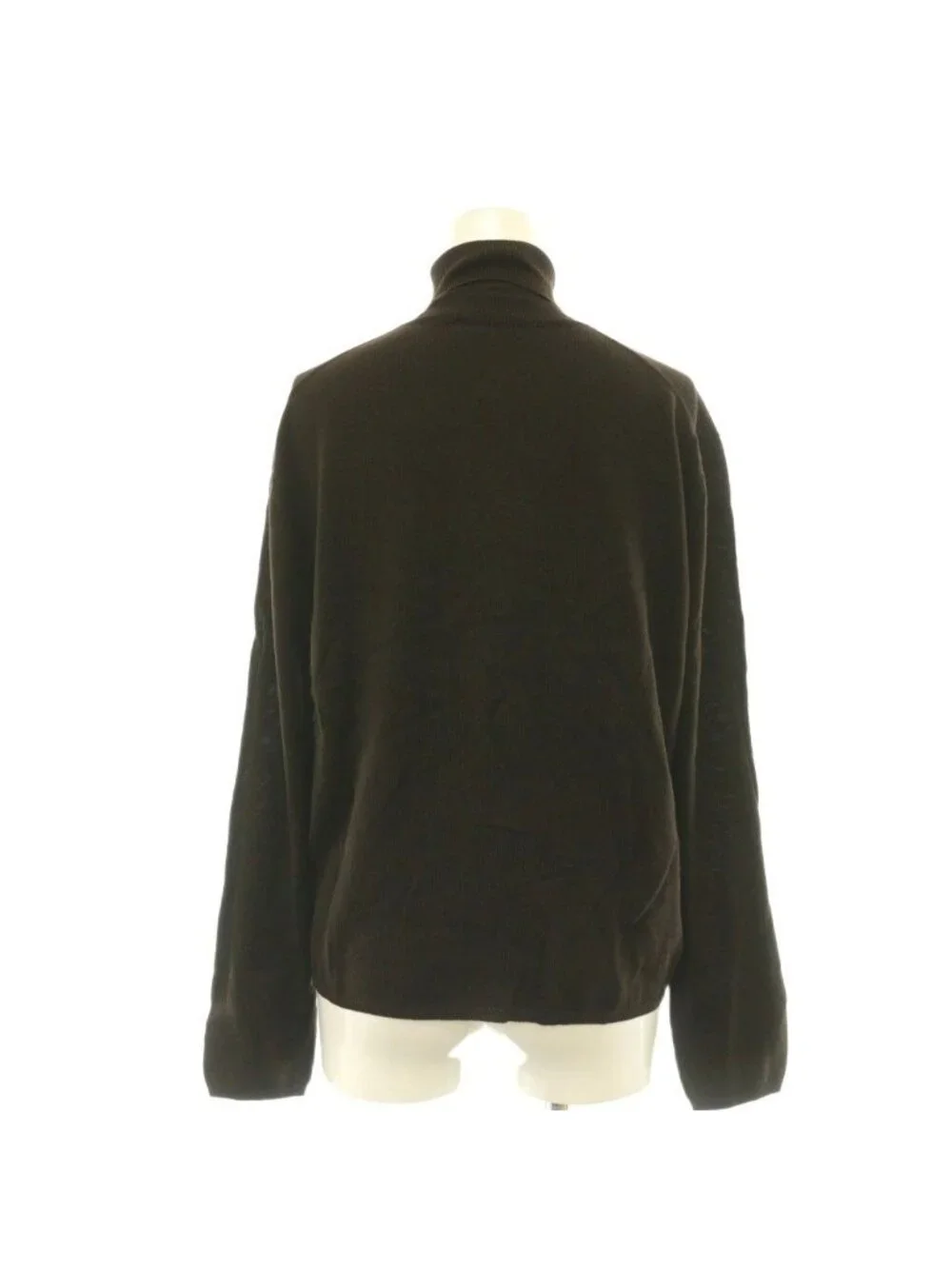 Gucci Knit Top Long Sleeve Turtleneck Silk Blend Brown Sweater
